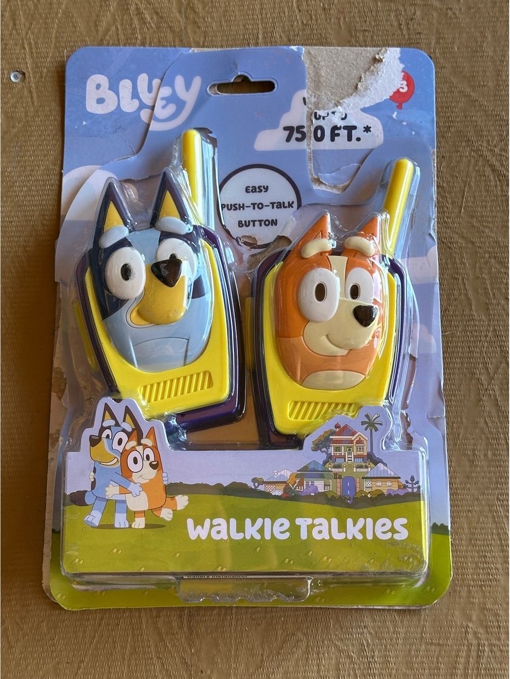 Bluey Walkie Talkies Set with Easy Push-to-Talk Button